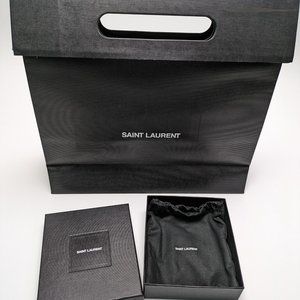PRE OWNED AUTHENTIC SAINT LAURENT PAPER BAG BOX AND DUST BAG